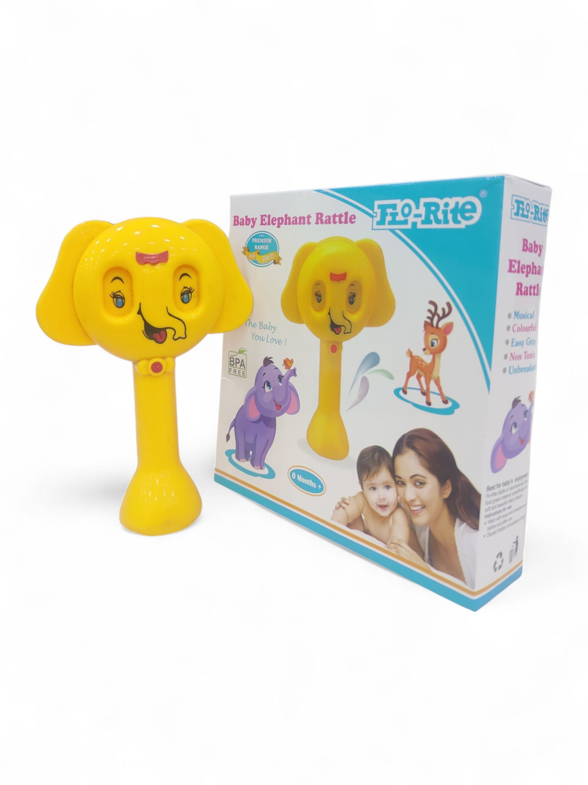 FLO RITE ELEPHANT RATTLE YELLOW FLO RITE ELEPHANT RATTLE YELLOW